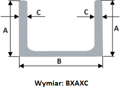 Ceownik stal kwasoodoprna gięty gat. 304 25X.. ścianka 1mm L-2000
