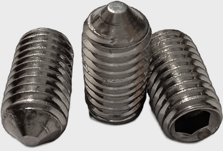 Wkręt dociskowy stożkowy na imbus M5 stal kwasoodporna gat. A2