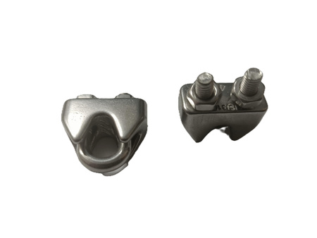 Zacisk kabłąkowy na linę stal kwasoodporna A4