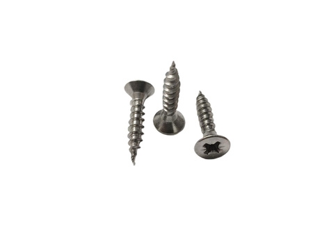 Wkręt do drewna M6 łeb stożkowy - krzyżak stal kwasoodporna gat. A2