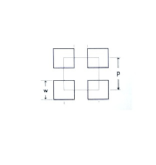 Blacha perforowana ze stali kwasoodpornej oczko kwadratowe 1X1000X2000 gat. 304